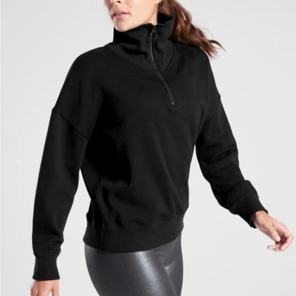 ATHLETA 1/4 zip funnel neck cozy karma pullover- S
